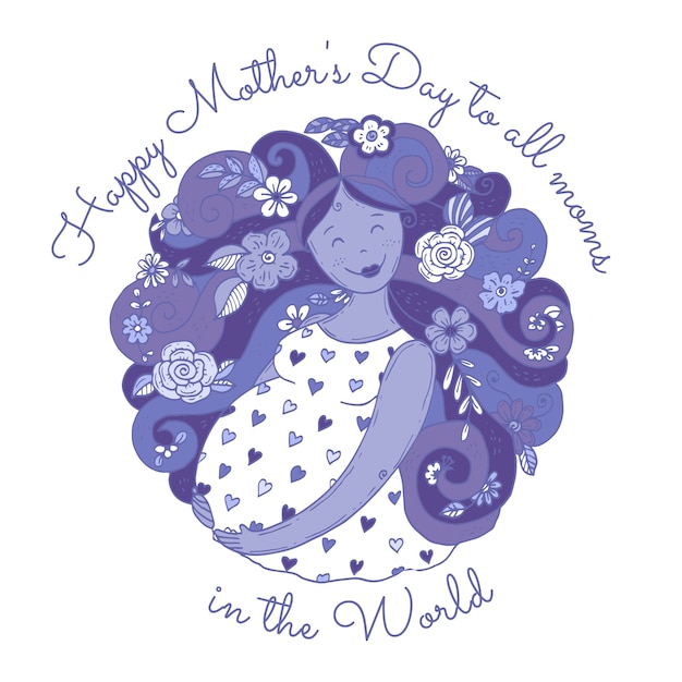 Hand drawn mothers day illustration