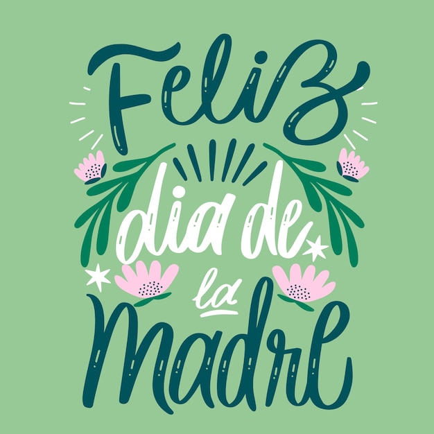 Hand drawn mothers day lettering in spanish