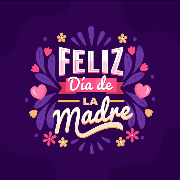 Hand drawn mothers day lettering in spanish