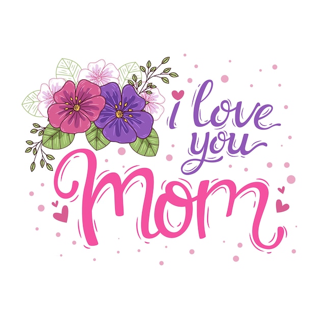 Free Vector hand drawn mothers day lettering