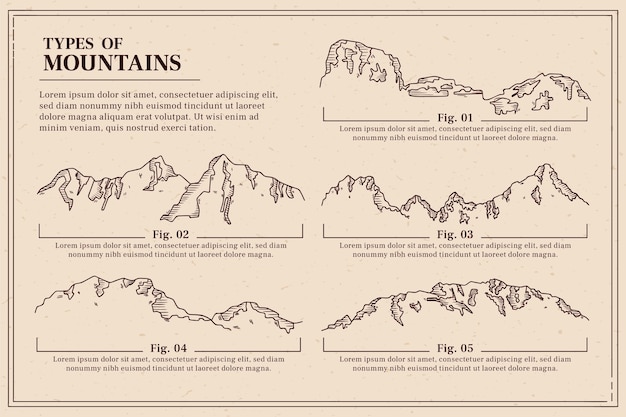 Free vector hand drawn mountain outline illustration