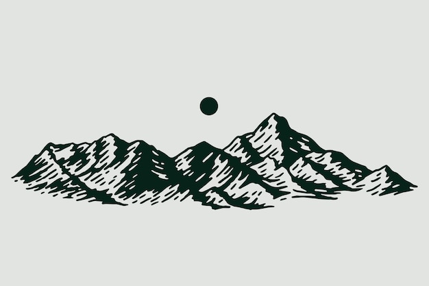 Free Vector hand drawn mountain outline illustration