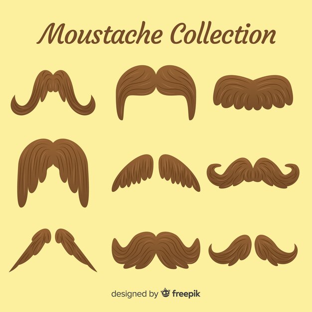 Hand drawn movember awareness mustache collection