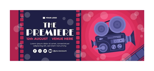 Free Vector hand drawn movie premiere facebook cover