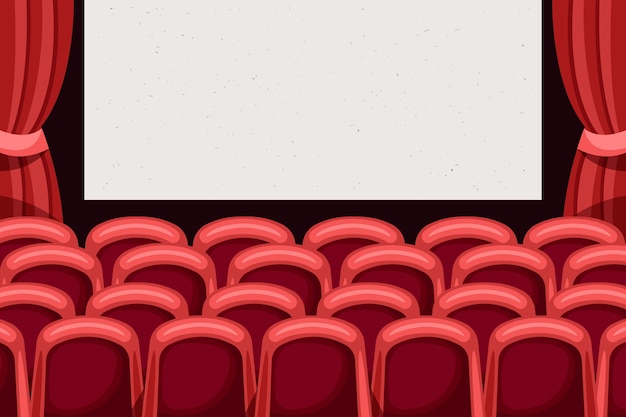 Free Vector hand drawn movie theater background