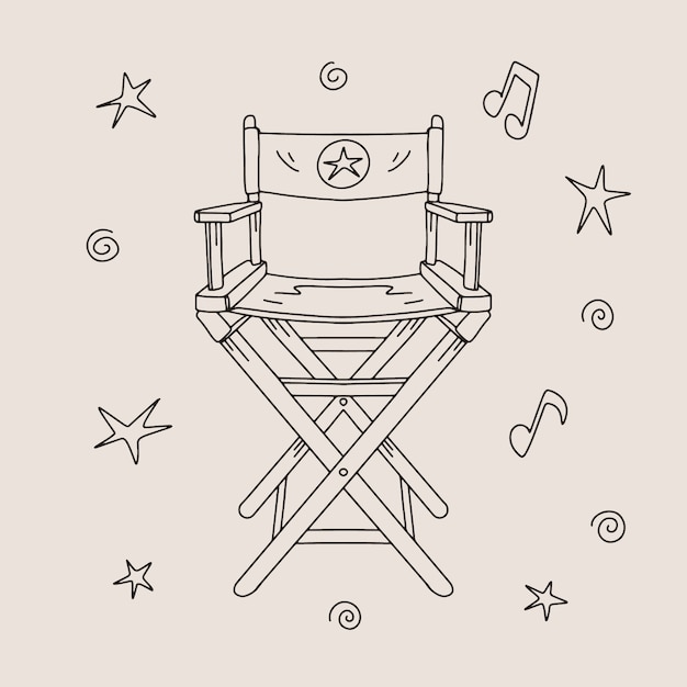 Hand drawn movie theater drawing illustration