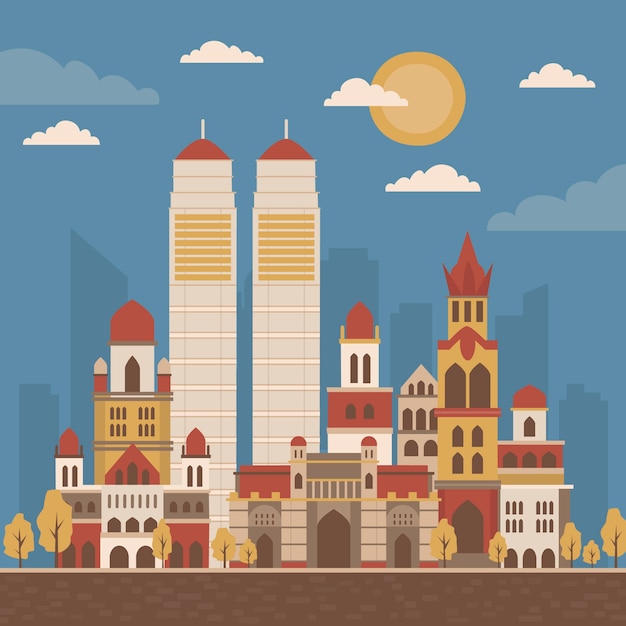 Free vector hand drawn mumbai illustration