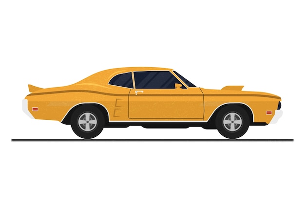 Hand drawn muscle car illustration