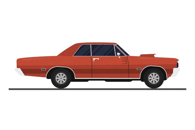 Hand drawn muscle car illustration