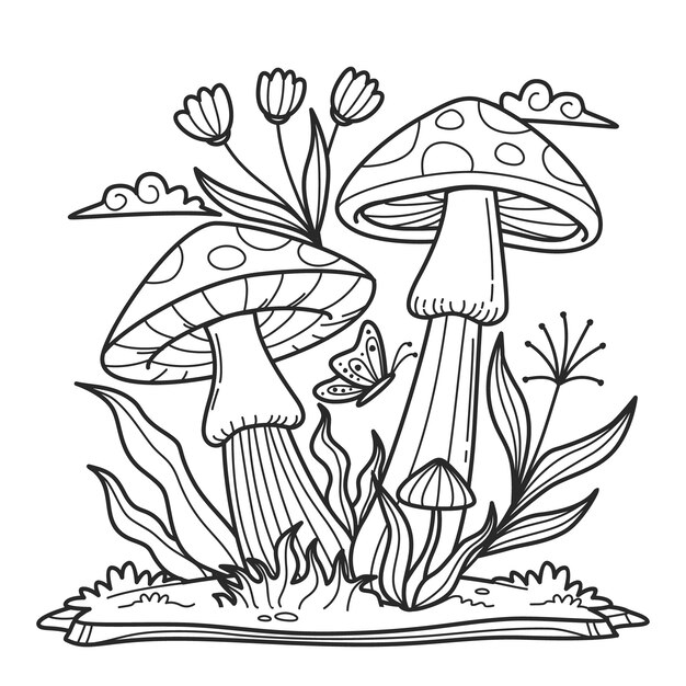 Hand drawn mushroom illustration