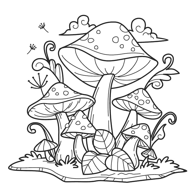 Free Vector hand drawn mushroom illustration