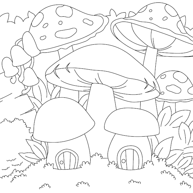 Hand drawn mushroom  illustration