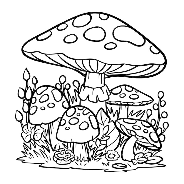 Free vector hand drawn mushroom illustration