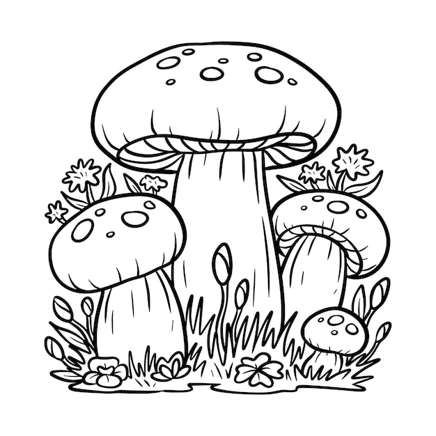 Free vector hand drawn mushroom illustration