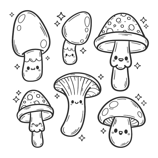 Free Vector hand drawn mushroom   illustration