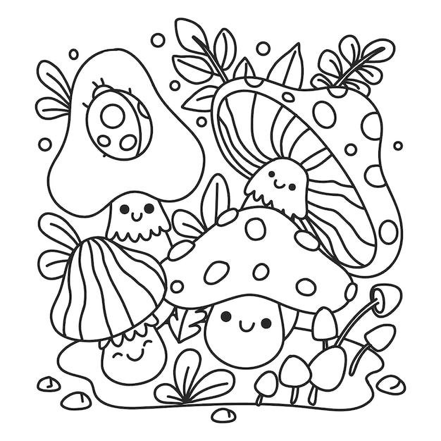 Hand drawn mushroom   illustration