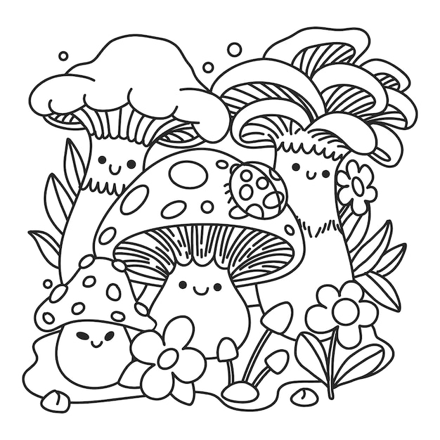 Hand drawn mushroom   illustration