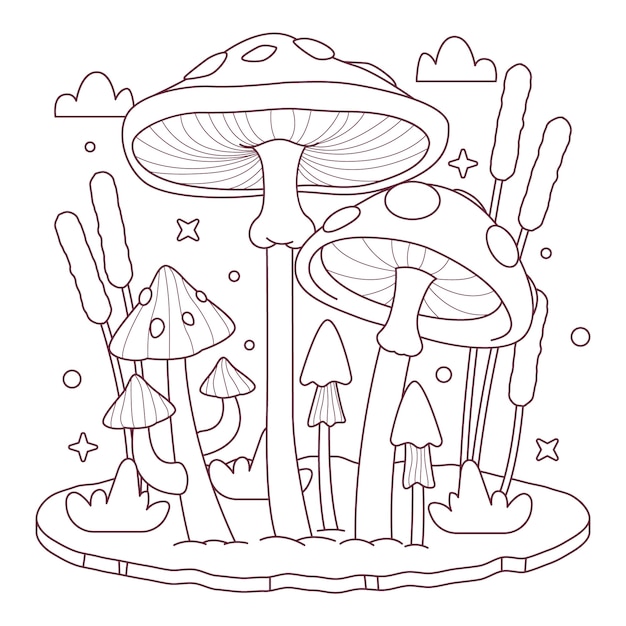 Free Vector hand drawn mushroom   illustration