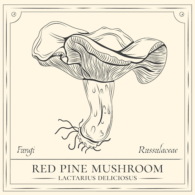 Free Vector hand drawn mushroom outline illustration