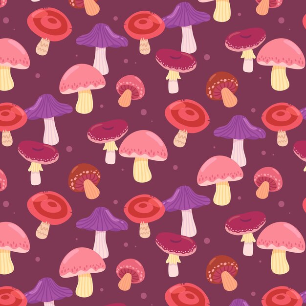 Hand drawn mushroom pattern