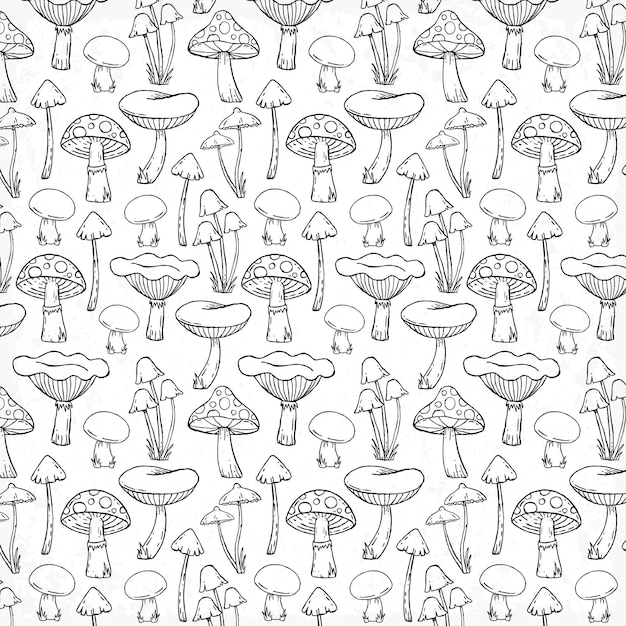 Free vector hand drawn mushroom pattern