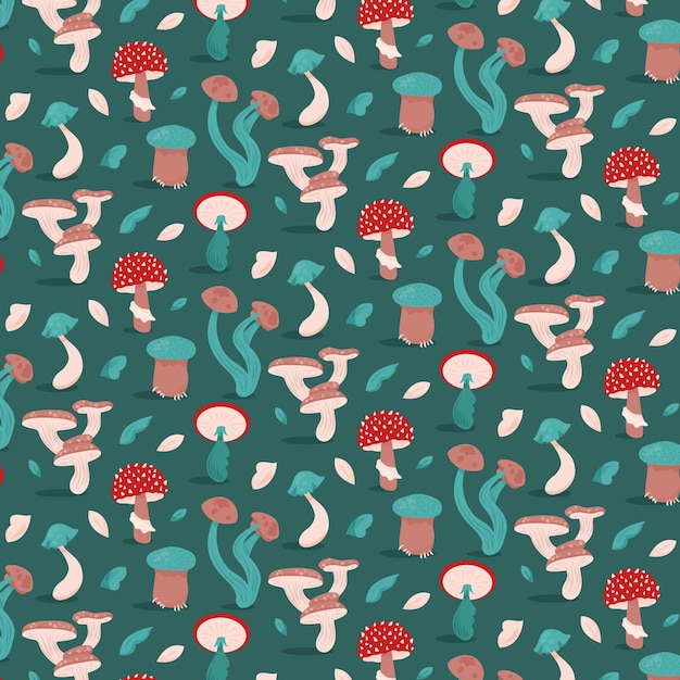 Hand drawn mushroom pattern