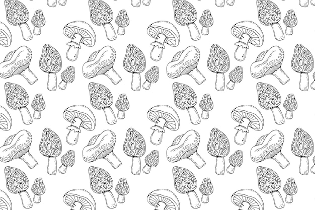 Free vector hand drawn mushroom pattern