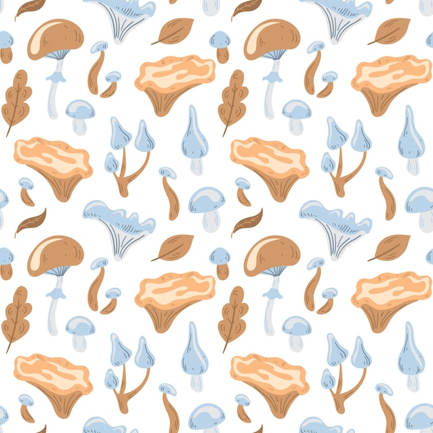 Free vector hand drawn mushroom pattern