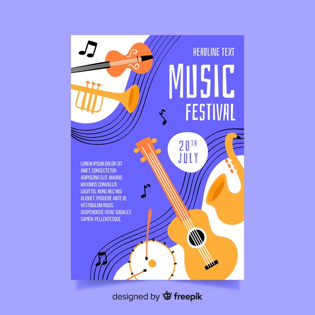 Hand drawn music festival poster