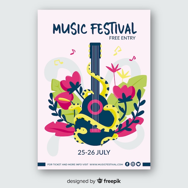 Hand drawn music festival poster