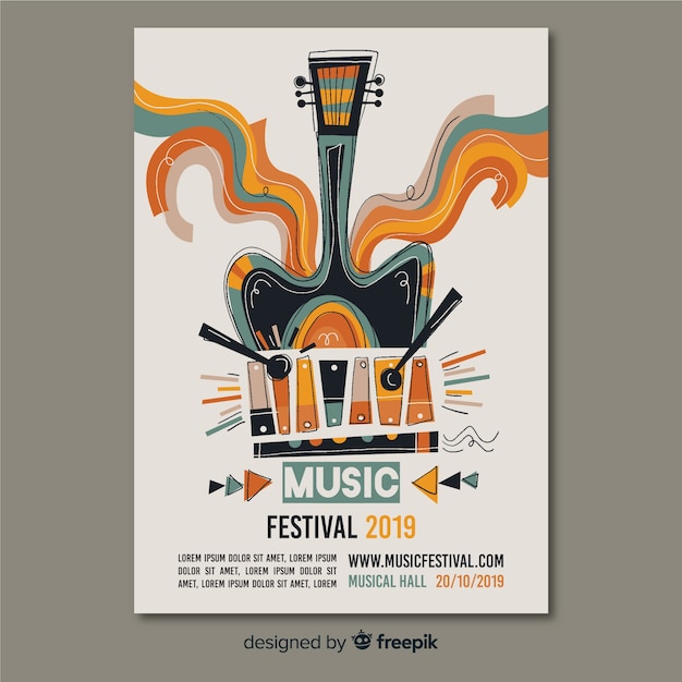 Hand drawn music festival poster