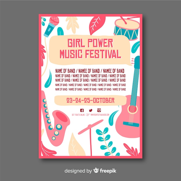 Hand drawn music festival poster