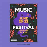 Free vector hand drawn music festival poster