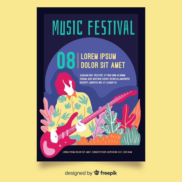 Hand drawn music festival poster