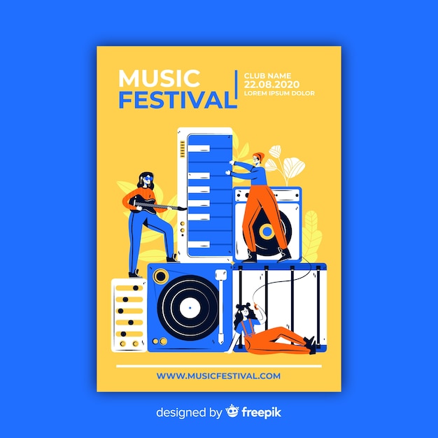 Hand drawn music festival poster