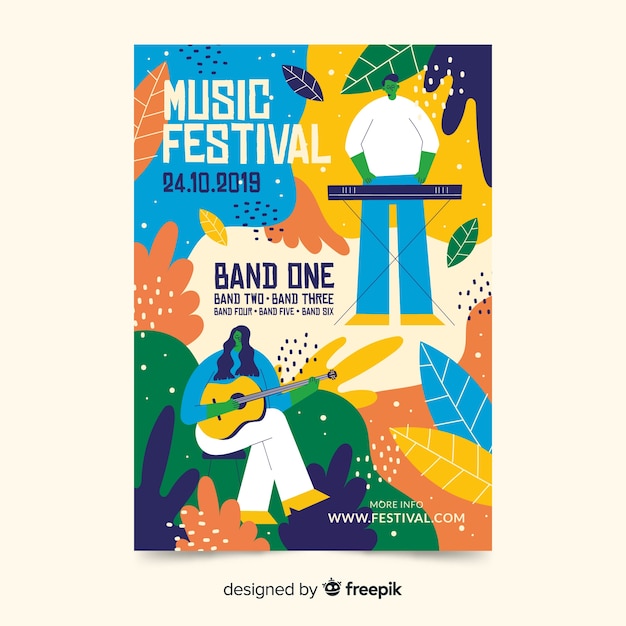 Hand drawn music festival poster