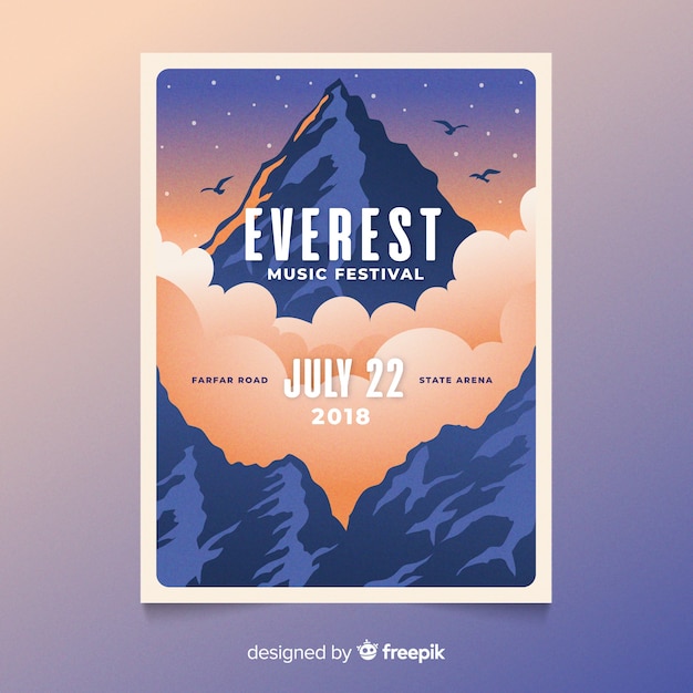 Free Vector hand drawn music festival poster