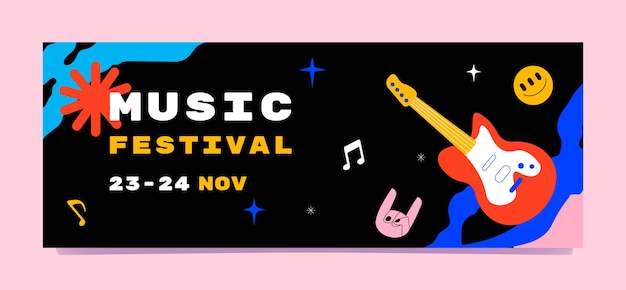 Hand drawn music festival template