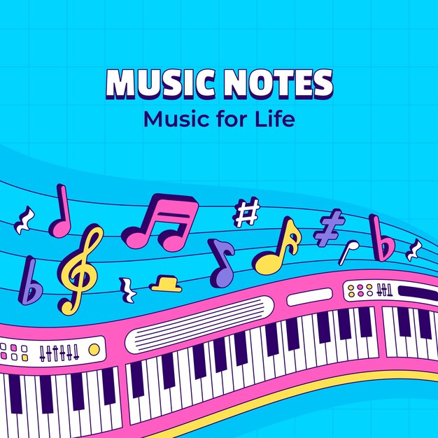 Free Vector hand drawn music notes background