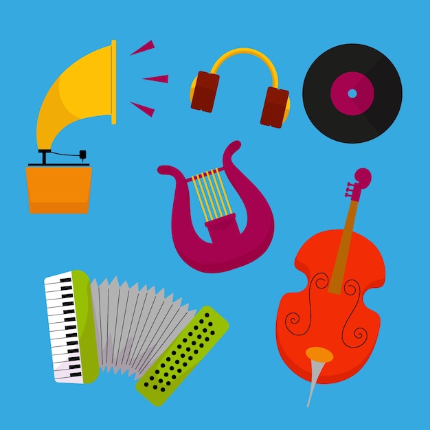 Free Vector hand drawn musical instruments collection