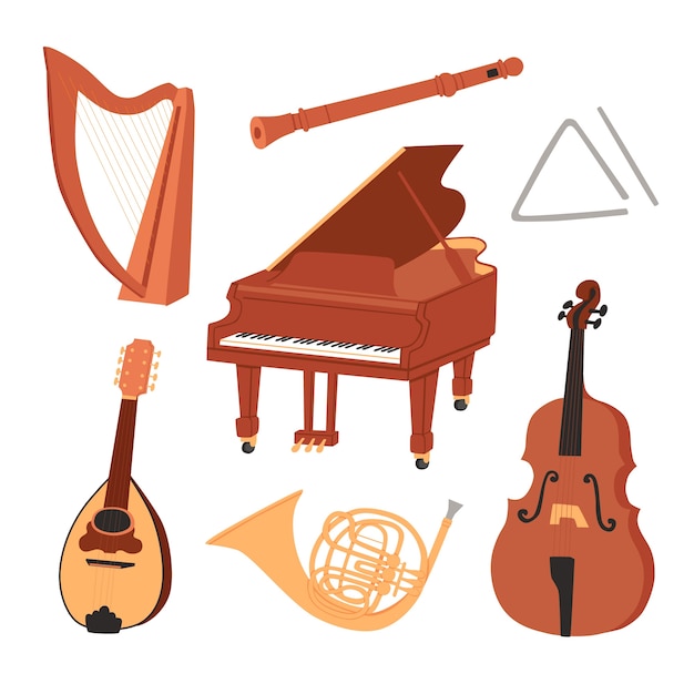 Hand drawn musical instruments