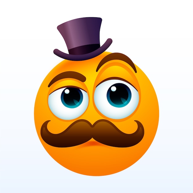 Hand drawn mustache  emoji illustration