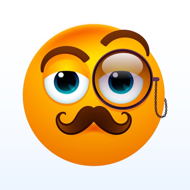 Hand drawn mustache  emoji illustration