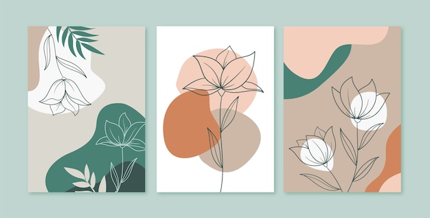 Free vector hand drawn muted colors cards