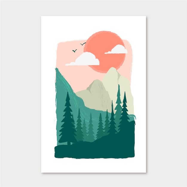 Free vector hand drawn muted colors illustration