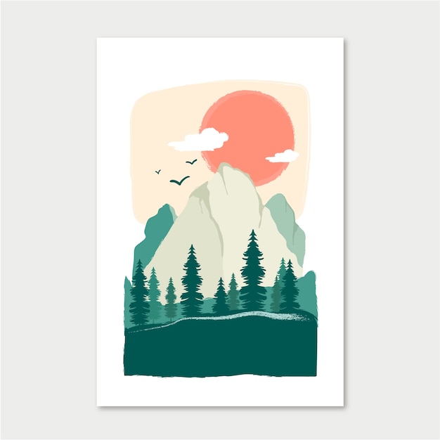 Free vector hand drawn muted colors illustration