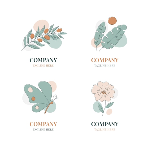 Hand drawn muted colors logo design