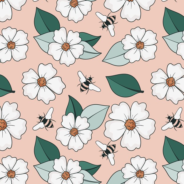 Hand drawn muted colors pattern design