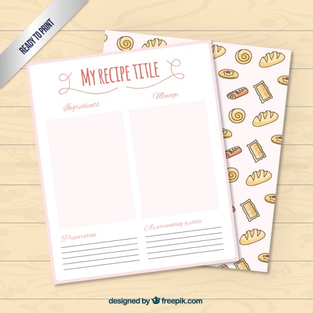 Free vector hand drawn my recipe title