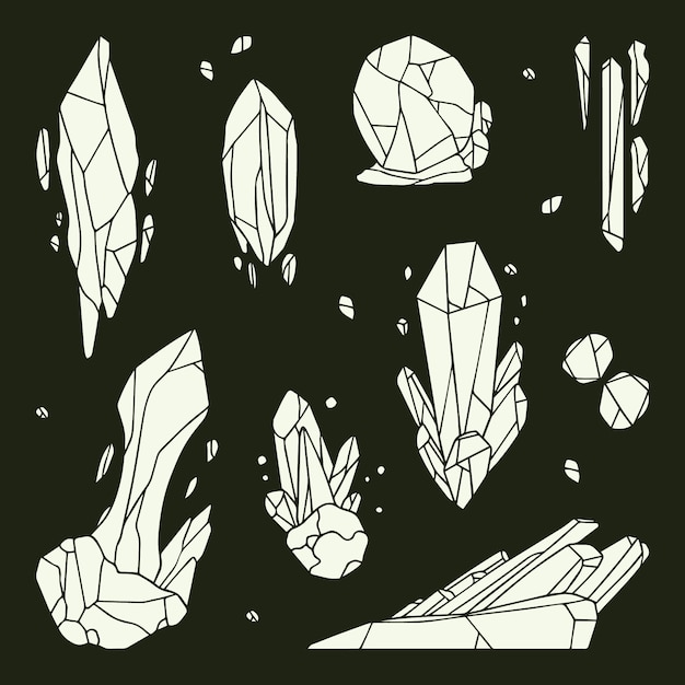 Free Vector hand drawn mystic stones collection